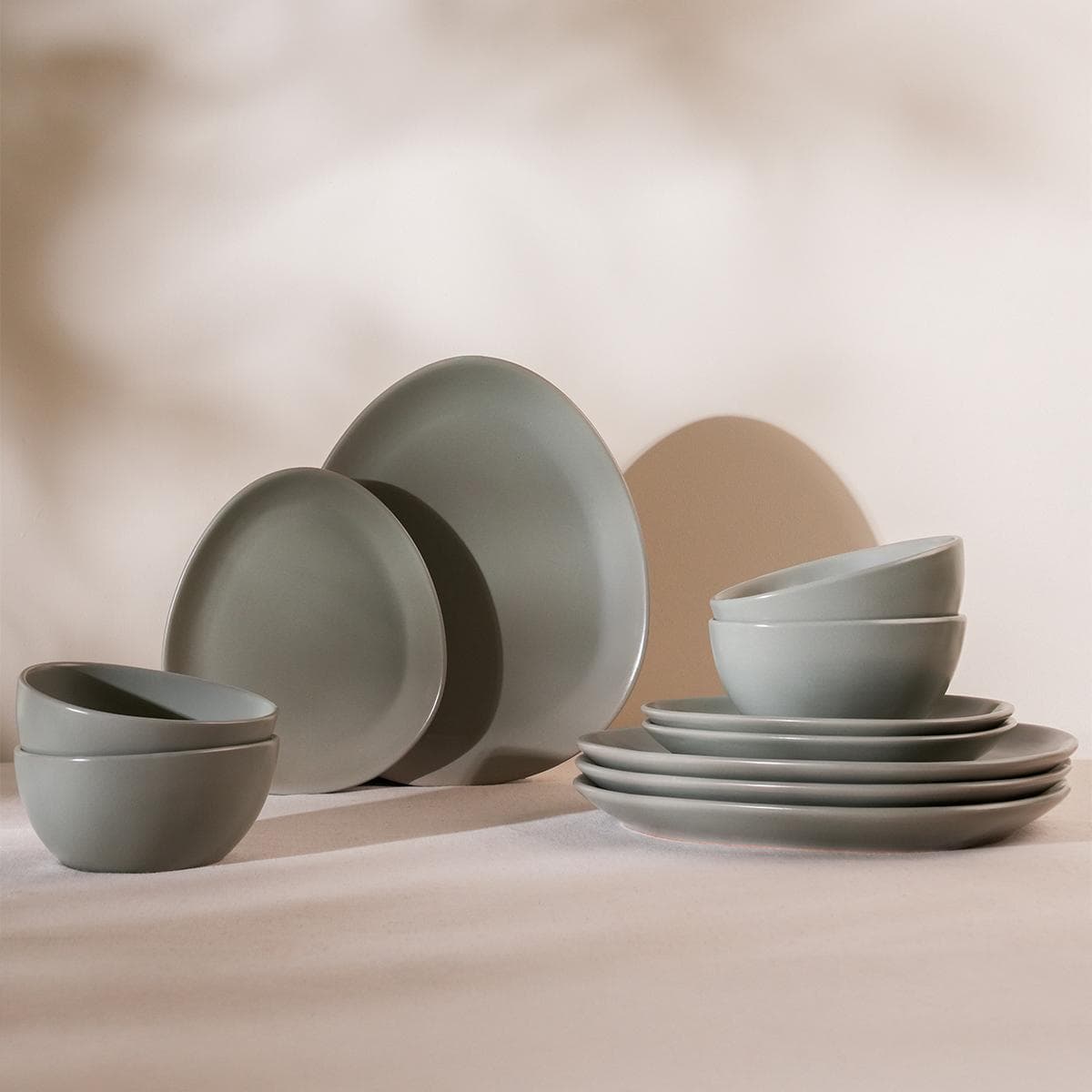 Oat Stoneware Dinner Set 18Pcs Grey