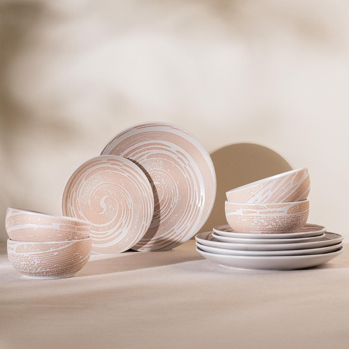 Spin Stoneware Dinner Set 18Pcs Beige