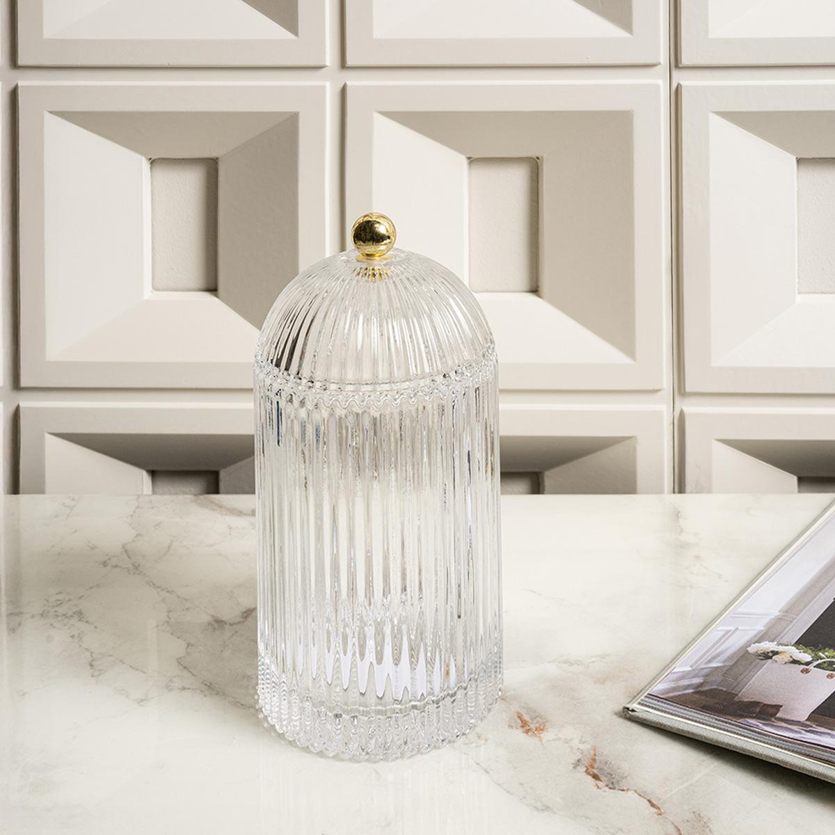 Balsy Glass Jar Clear 10.5X10.5X21 cm