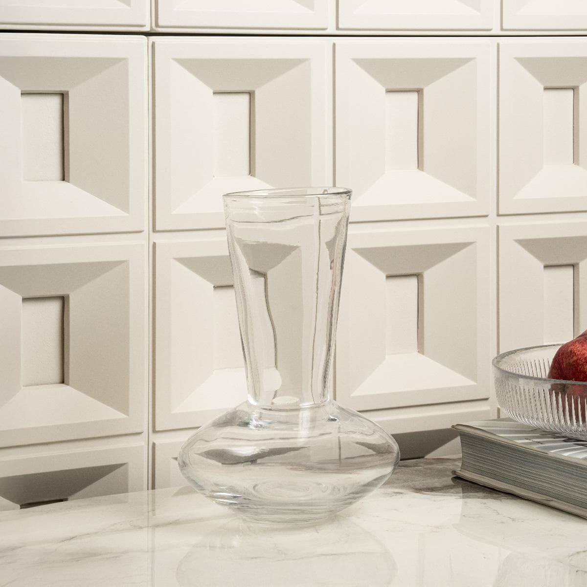 مزهرية زجاج ياني شفافة 20×20×28.5 سم