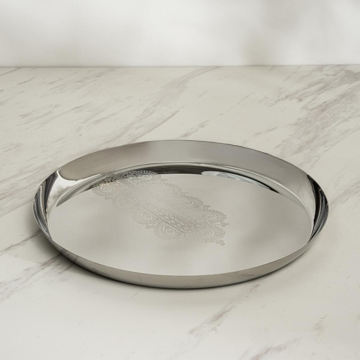 Nashil Metal Tray Silver 38 cm