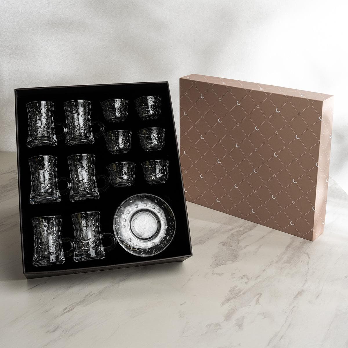 Gomar Istikana & Gahwa Set 18Pcs Clear