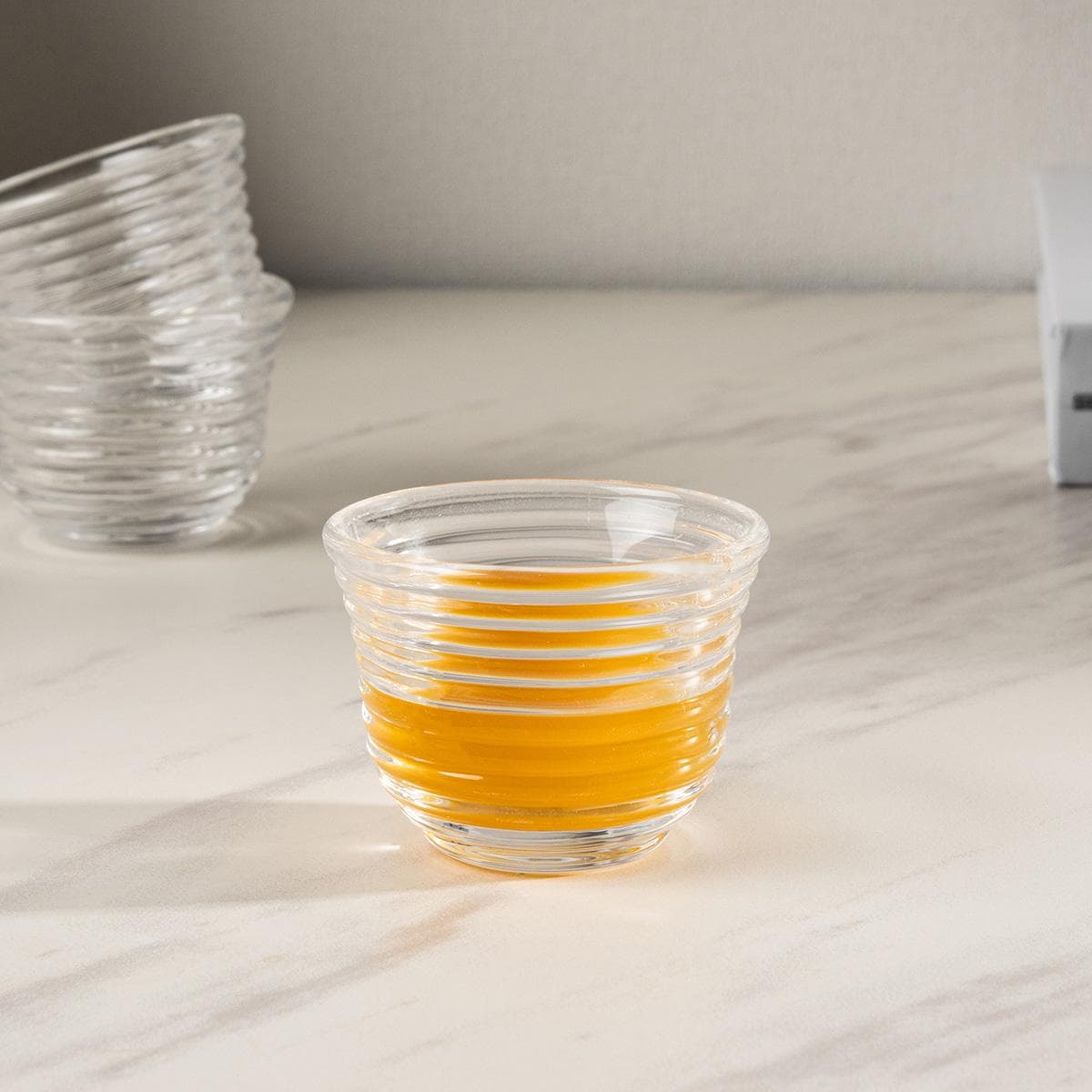 طقم فناجين قهوة زجاج فتوح 6 قطع شفاف