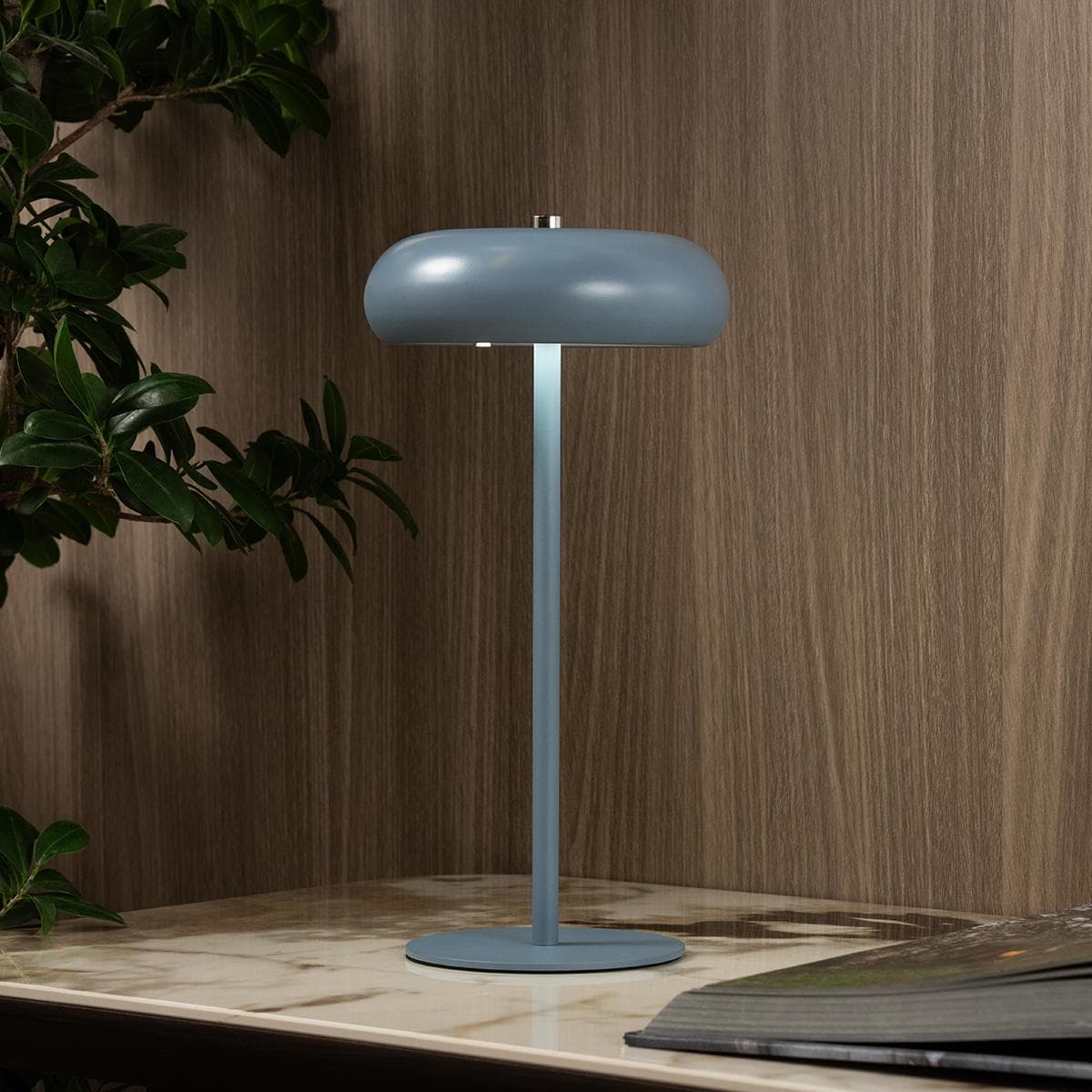 Nova LED Rechargeable Table Lamp Blue Height 32 cm