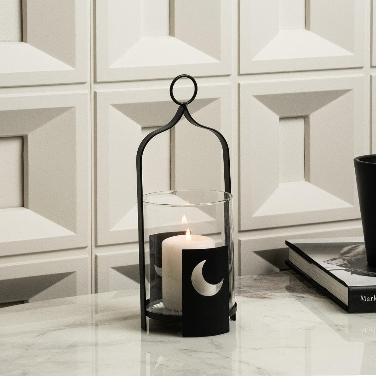 Crescent Lantern Black 