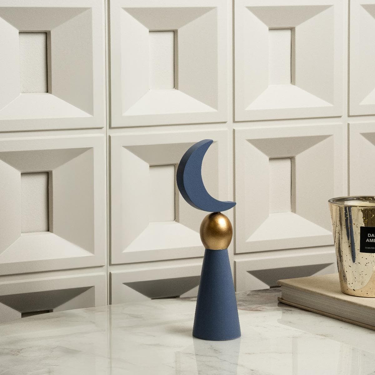 Gomar Wood Ornament Blue/Gold