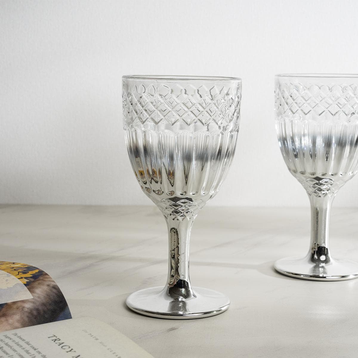 Lian Stem Glass Set 6Pcs Silver 8.5X16.5 cm