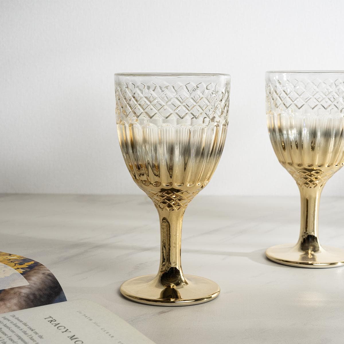 Lian Stem Glass Set 6Pcs Gold 8.5X16.5 cm