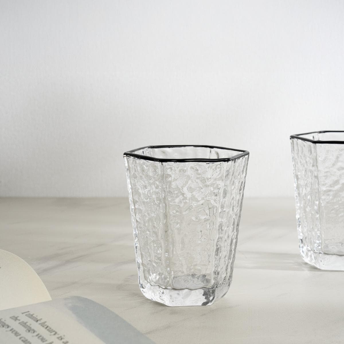 Josie Short Tumbler Set 6Pcs Clear/Black 10 cm