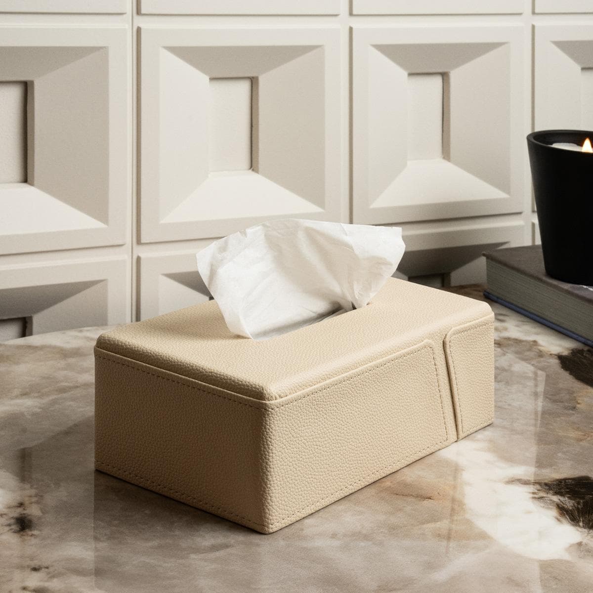 Tissue Box Beige 25.5X14 cm