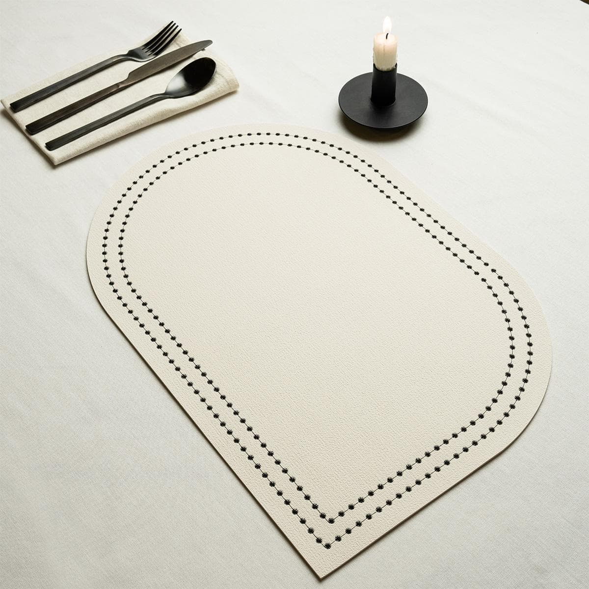 Moe PVC Placemats Set 6Pcs Cream 33X48 cm