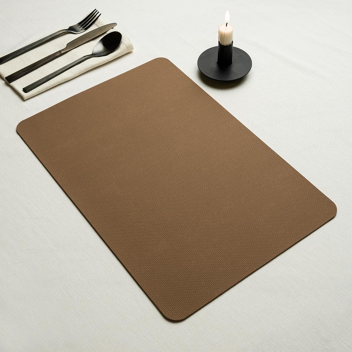 Andy PVC Placemats Set 6Pcs Brown 30X44.5 cm