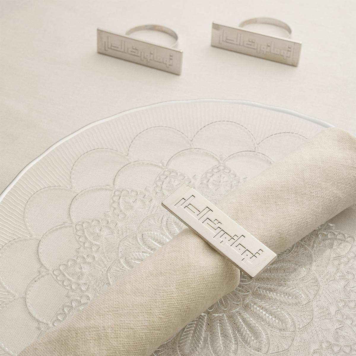 Nawarat Napkin Rings Set 6Pcs Silver
