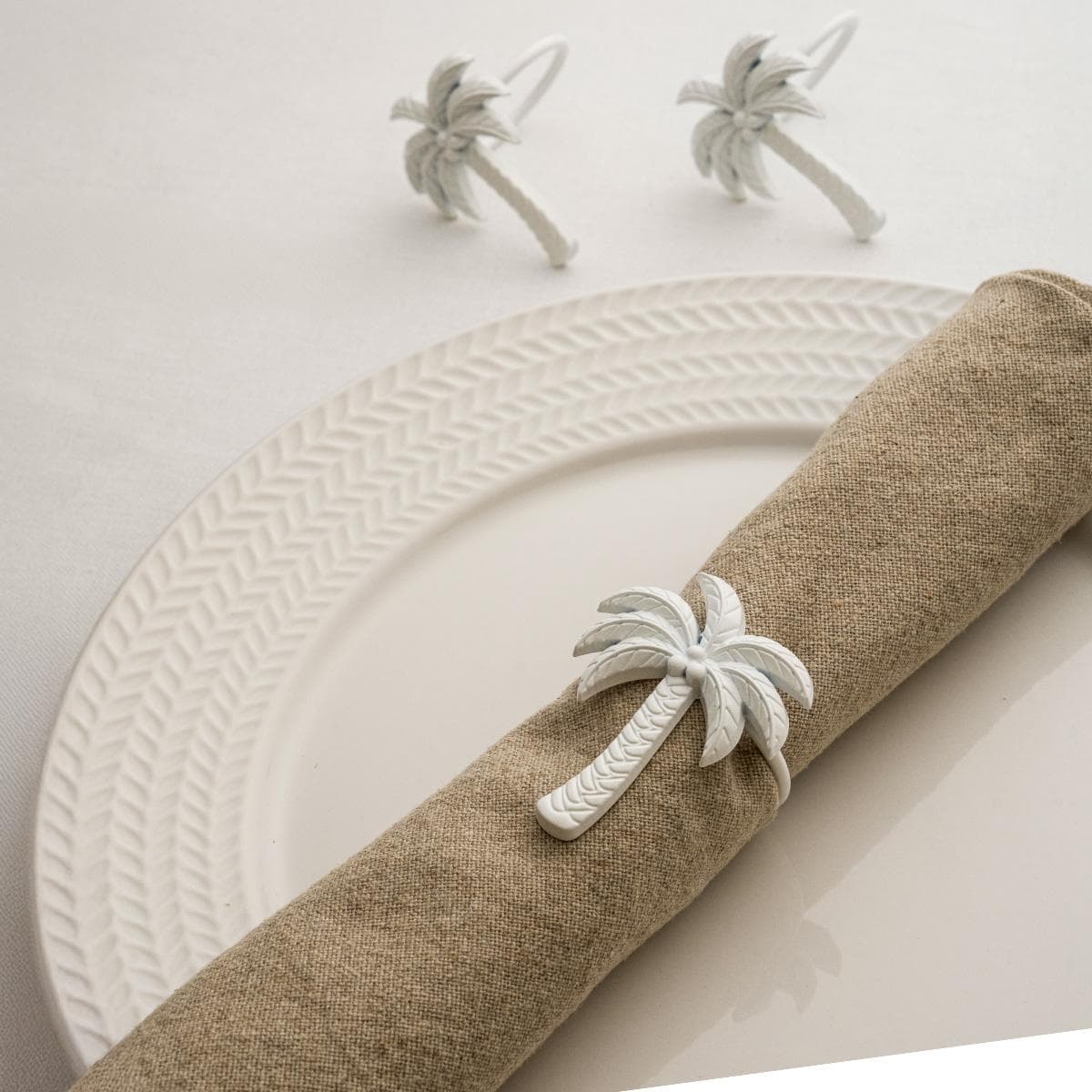 Ajwa Napkin Rings Set 6Pcs White