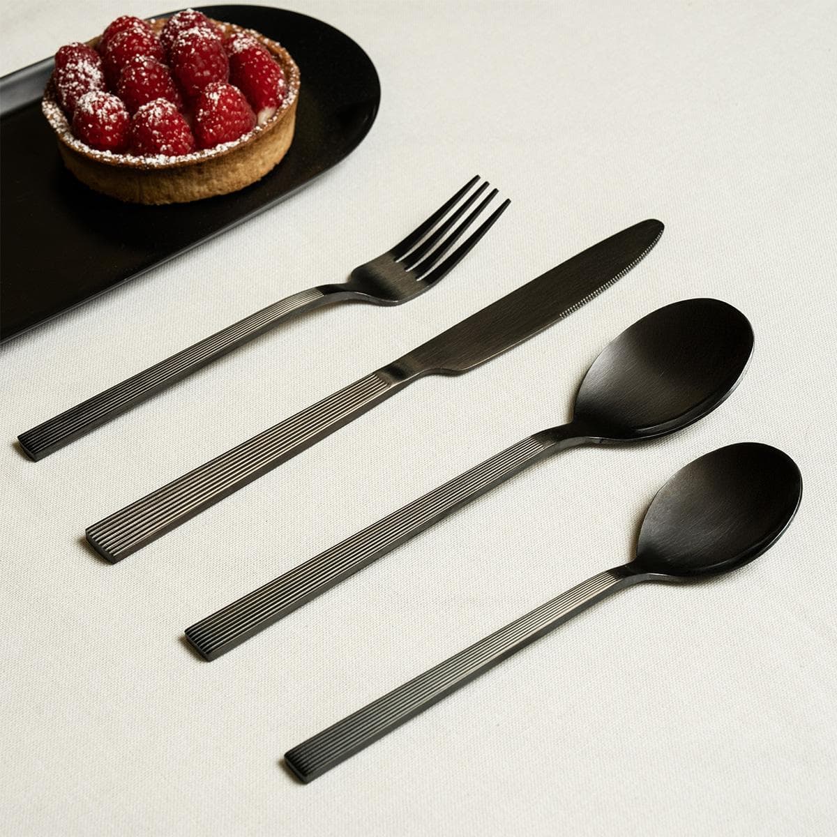 Jun Cutlery Set 24Pcs Black