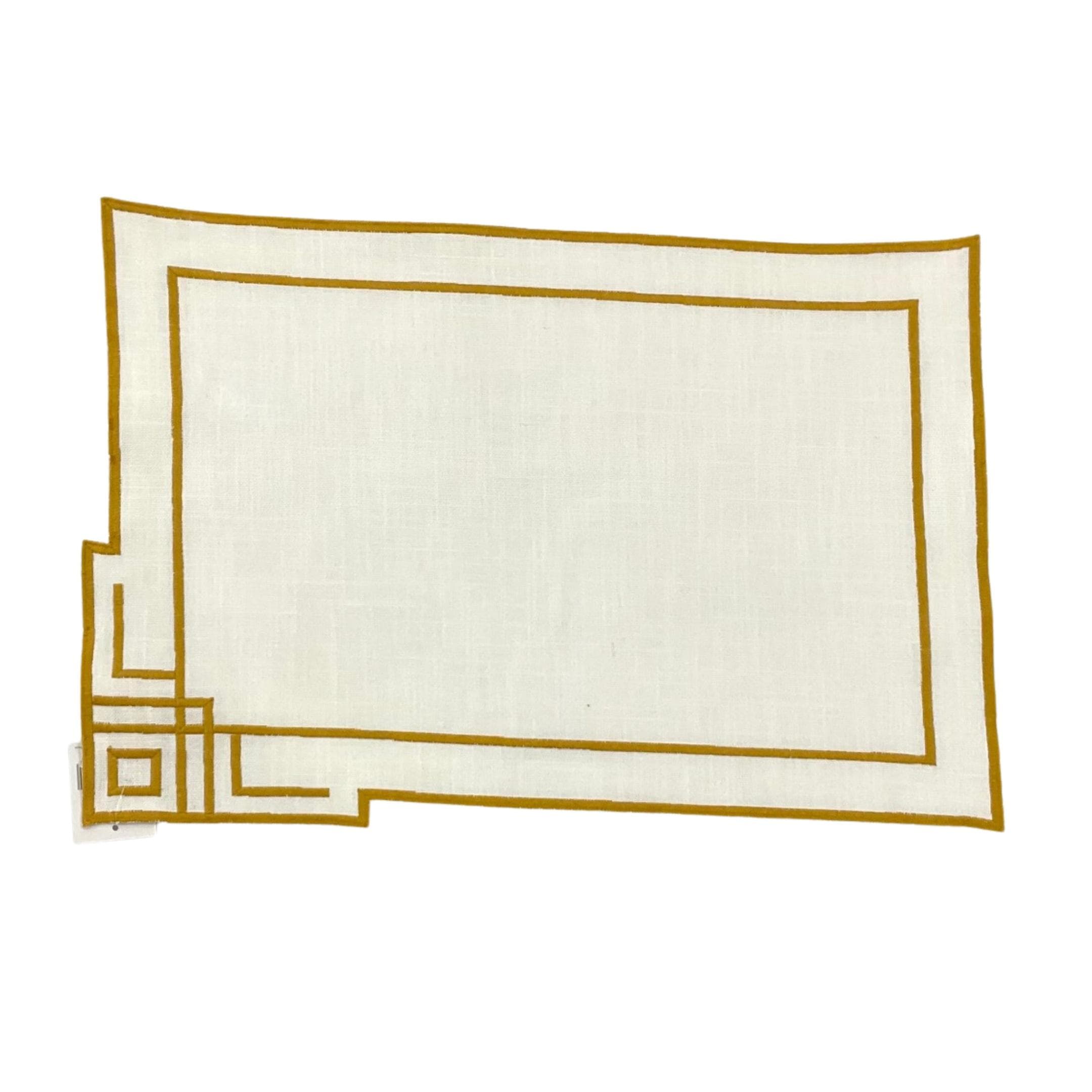 Path Embroidered Placemat Gold 33X48 cm