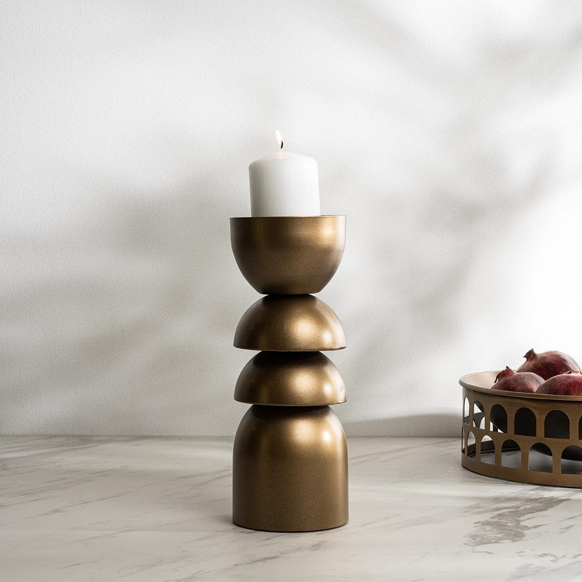 Gela Candle Holder Gold 11X11X29.5 cm