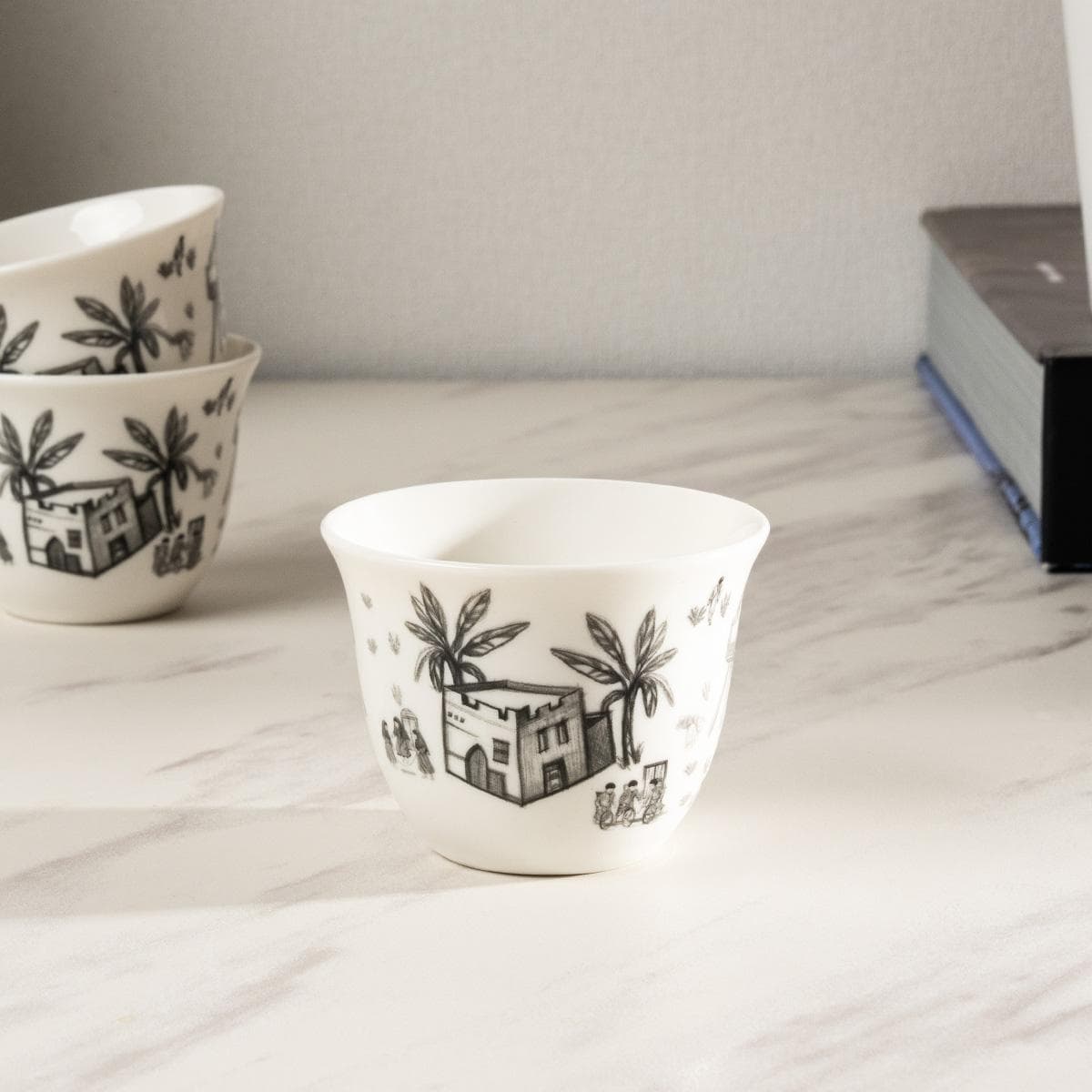 Shaaby New Bone Gahwa Cup Set 6Pcs Grey