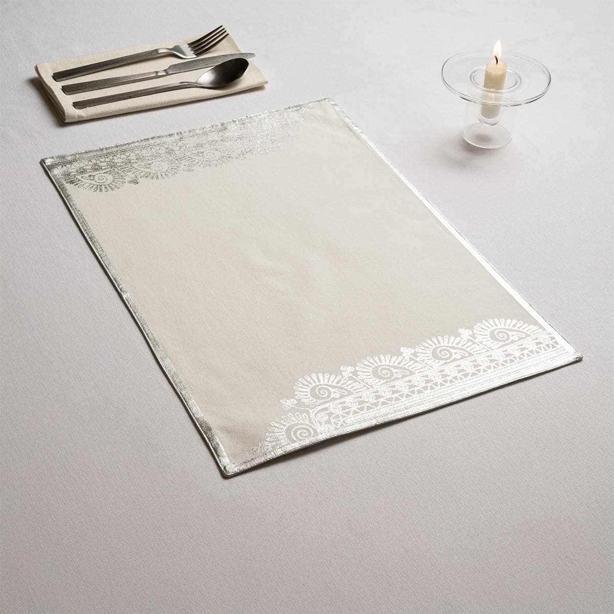 Nashil Printed Placemat Silver 33X48 cm