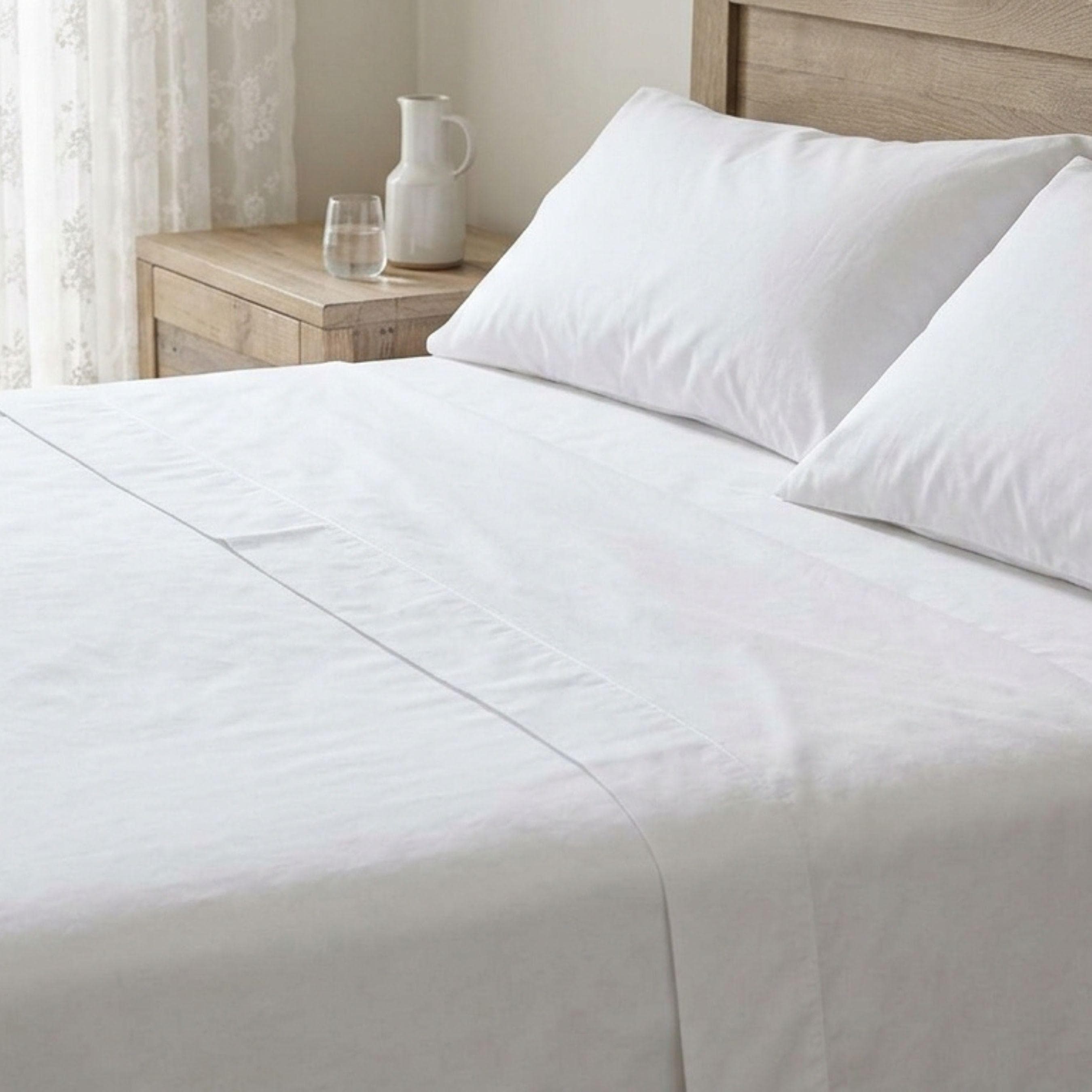 250 Thread Count Cotton Flat Sheet White 274X280 cm