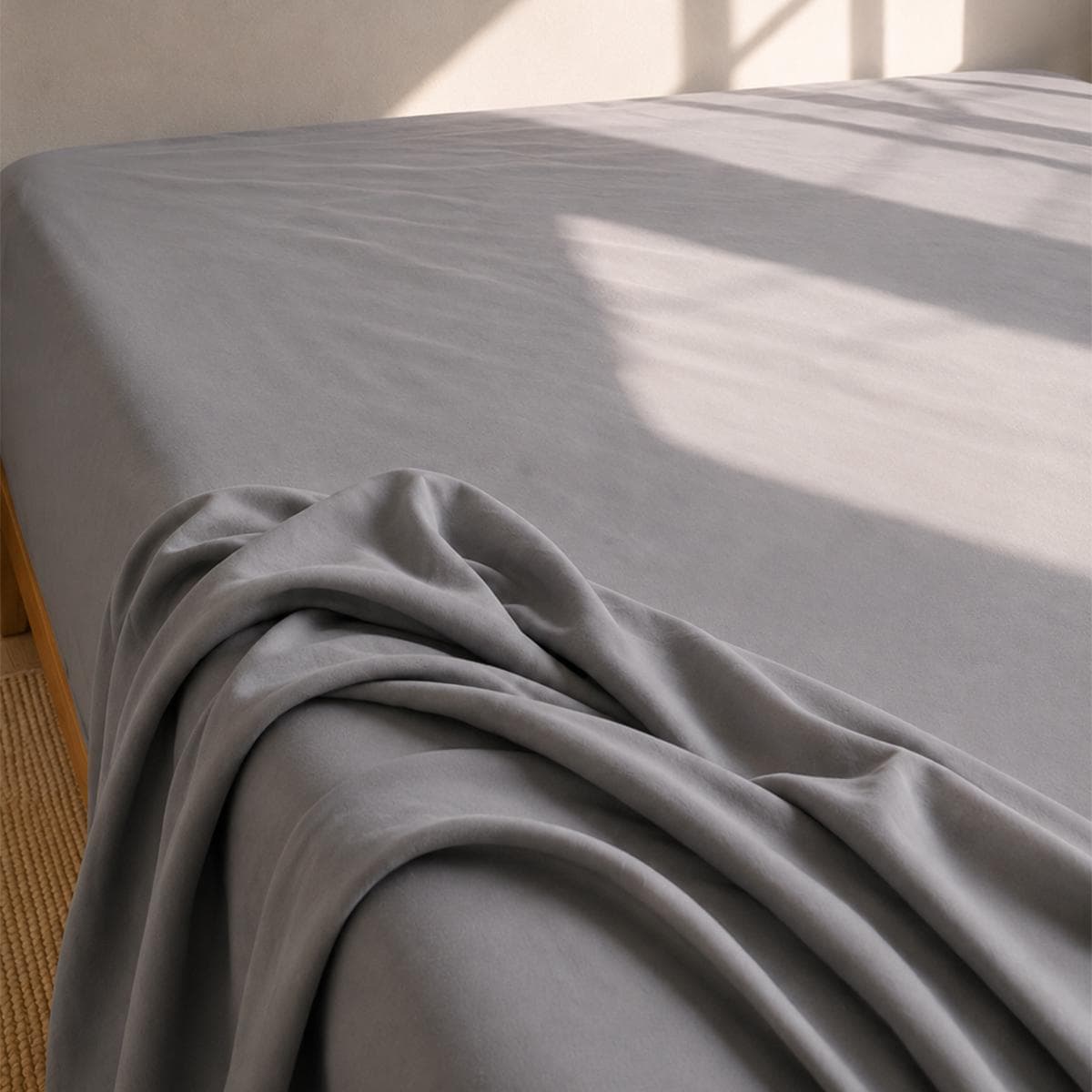 شرشف سرير مشدود بحواف مطاطية قطن 250 خيط فضي 160×200 سم