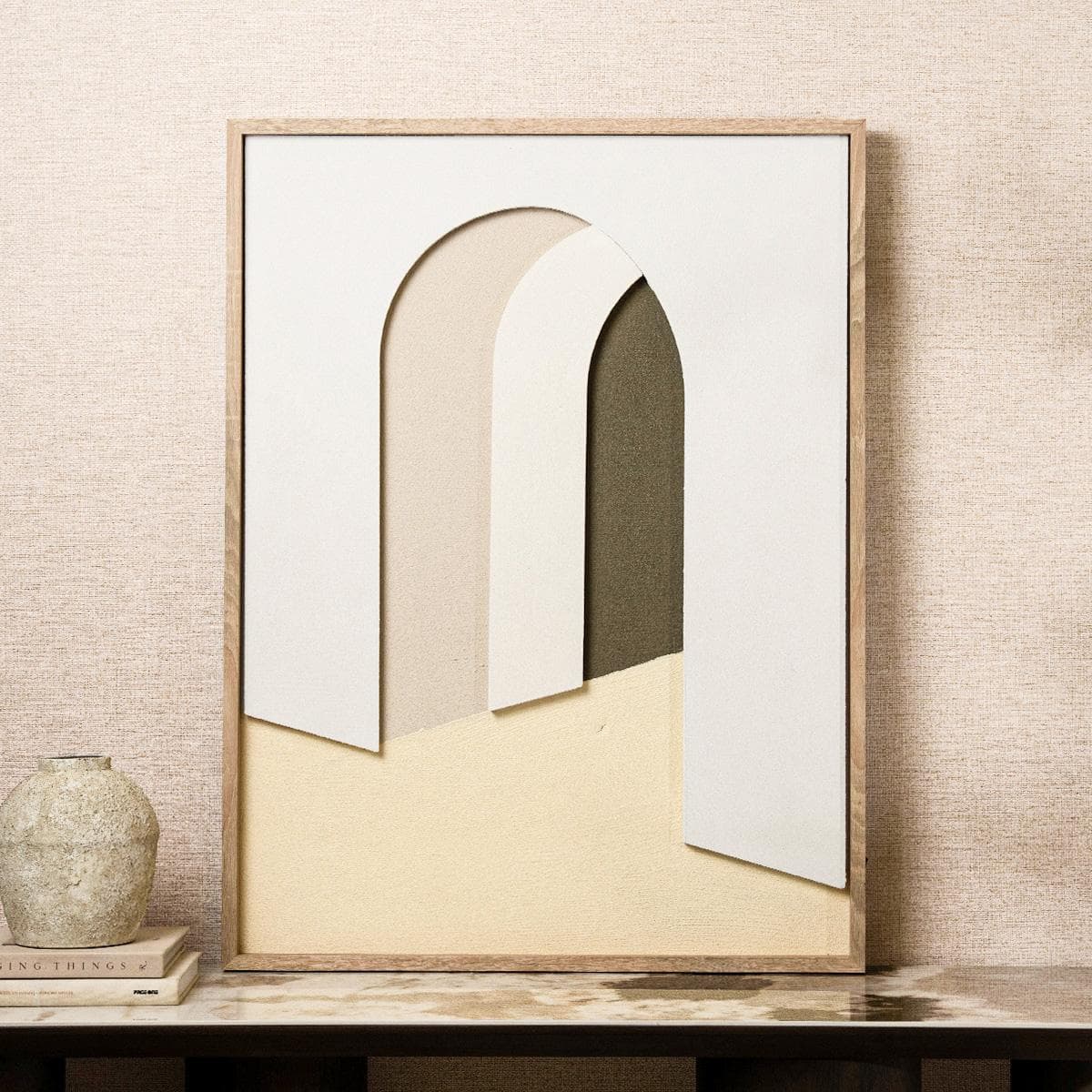 Porta Led Framed Art Beige 75X100 Cm