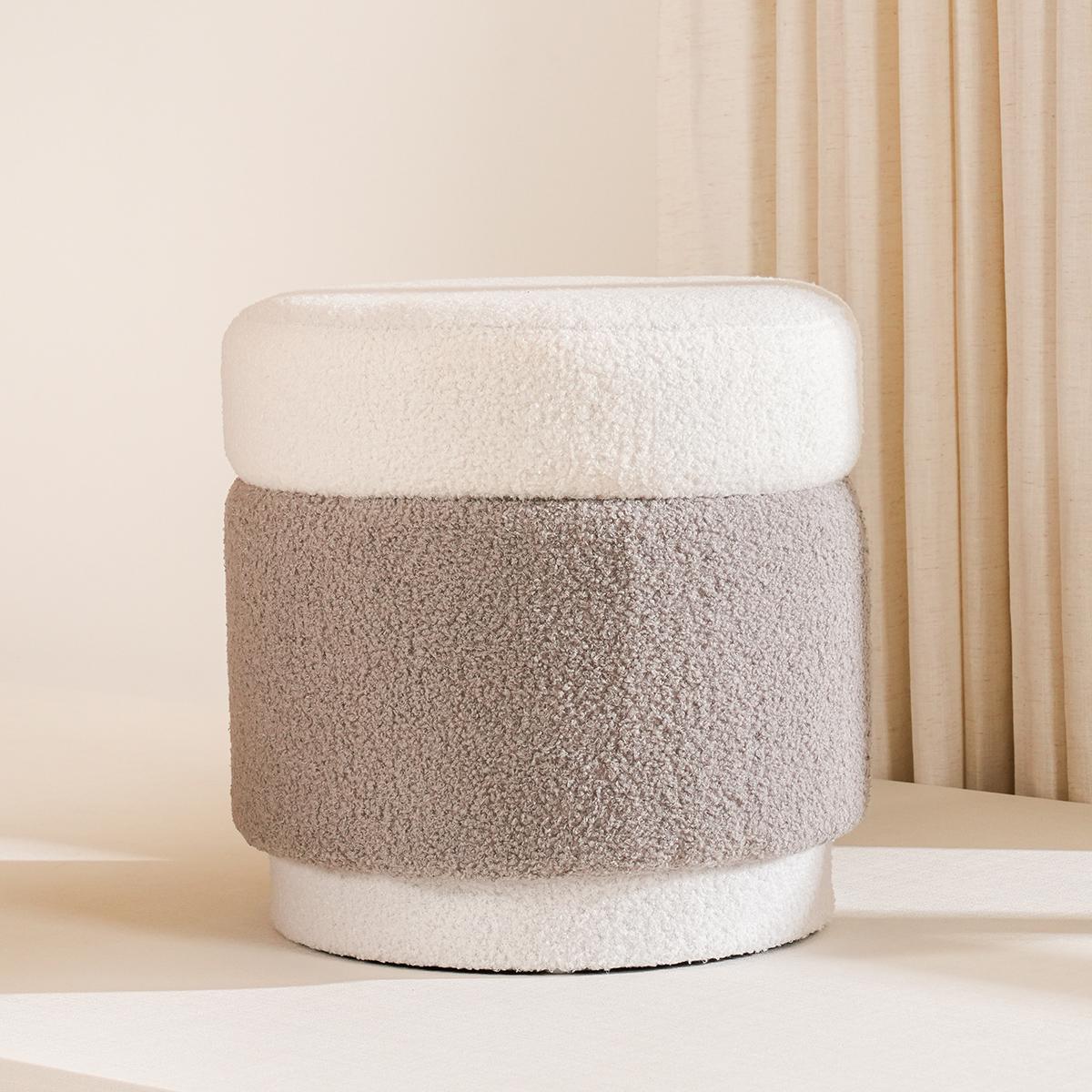 Salma Pouf White 43.5X43.5 cm