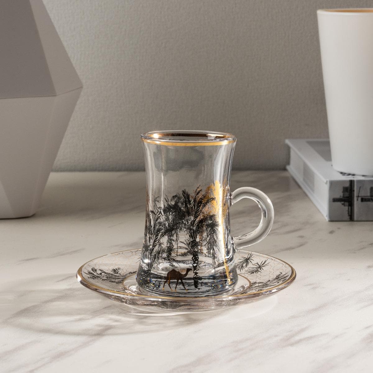 طقم استكانات فاسيلة أسود 6 قطع