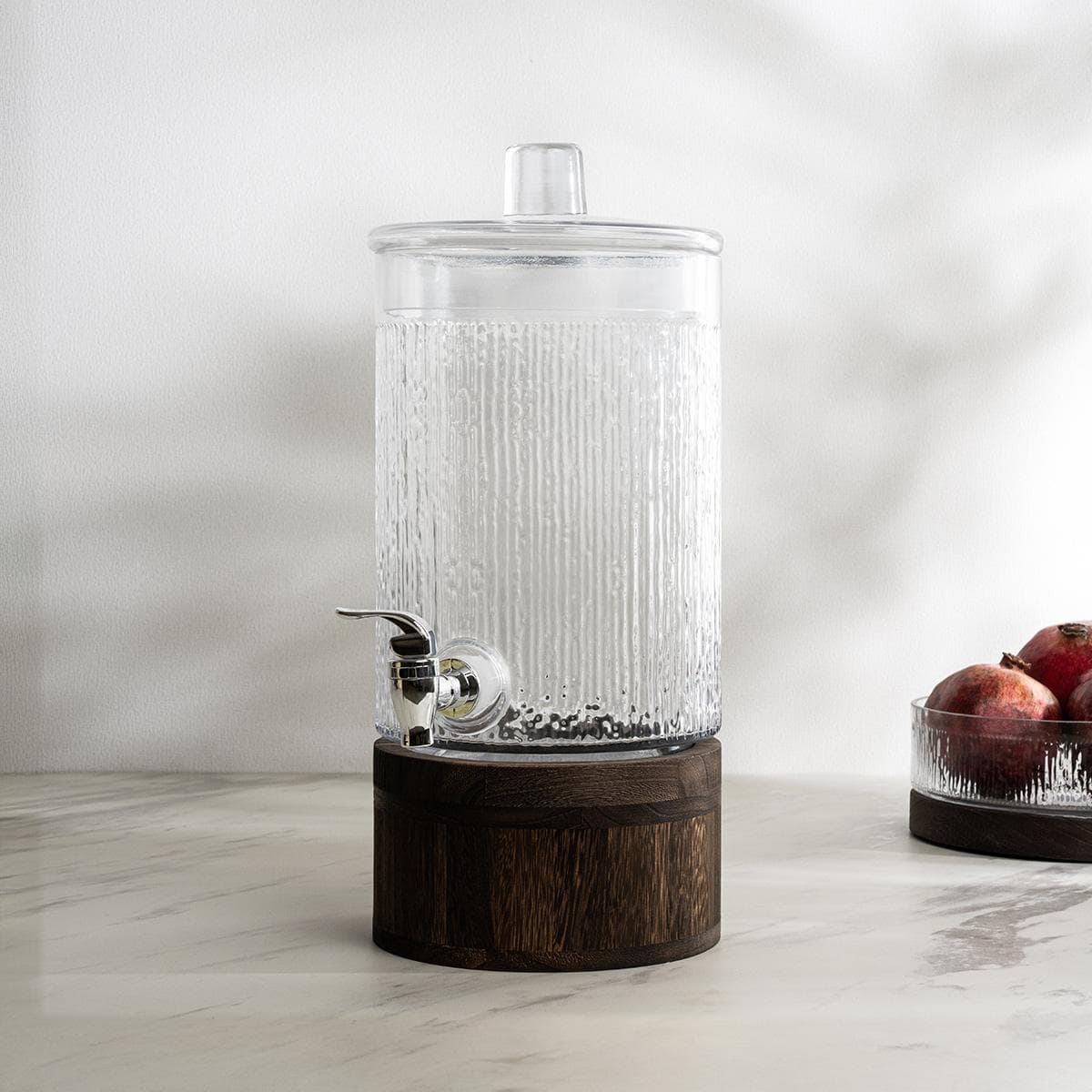 Diaz Dispenser Clear/Brown 18X41 cm