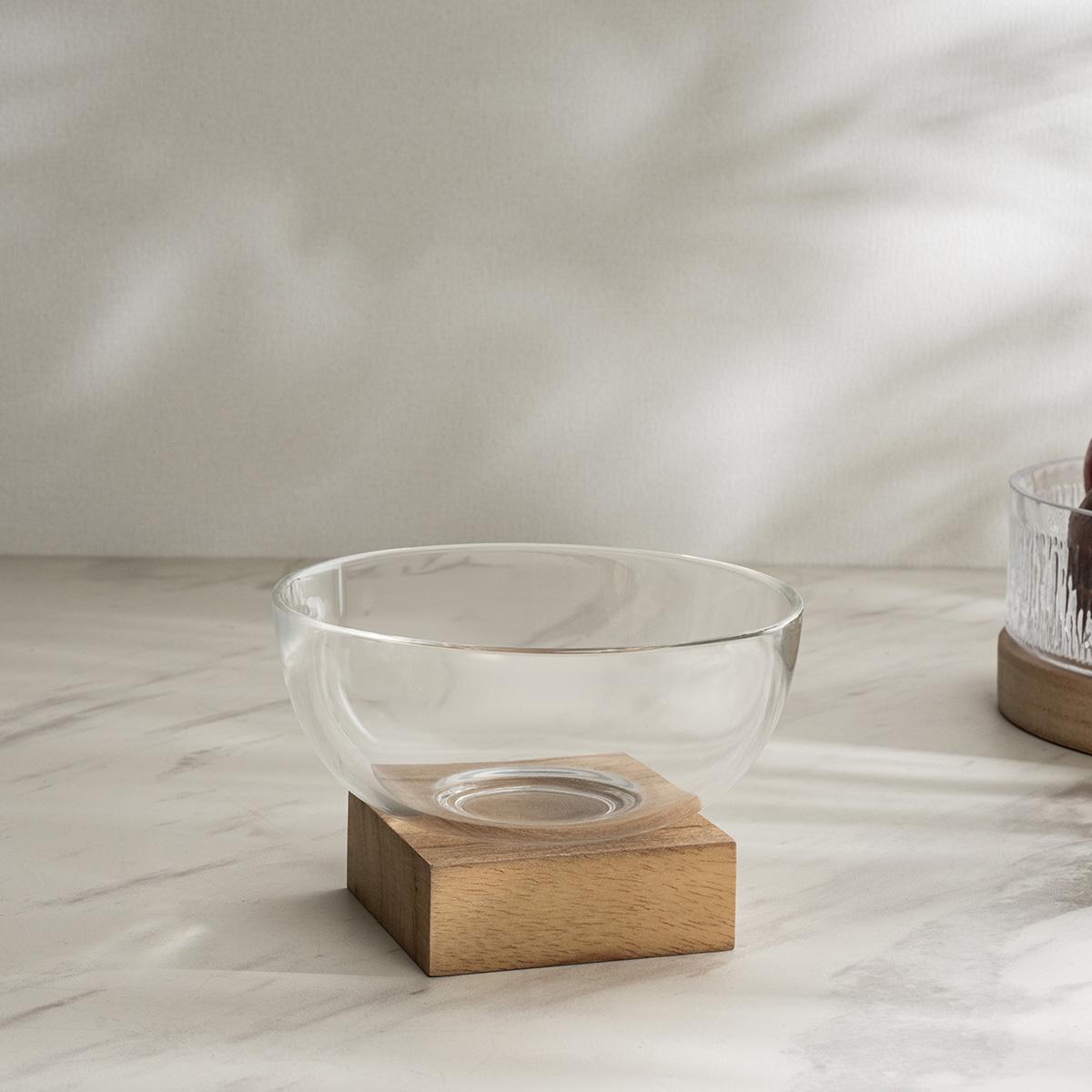 Diaz Glass Bowl Clear/Beige 14.2X9 cm