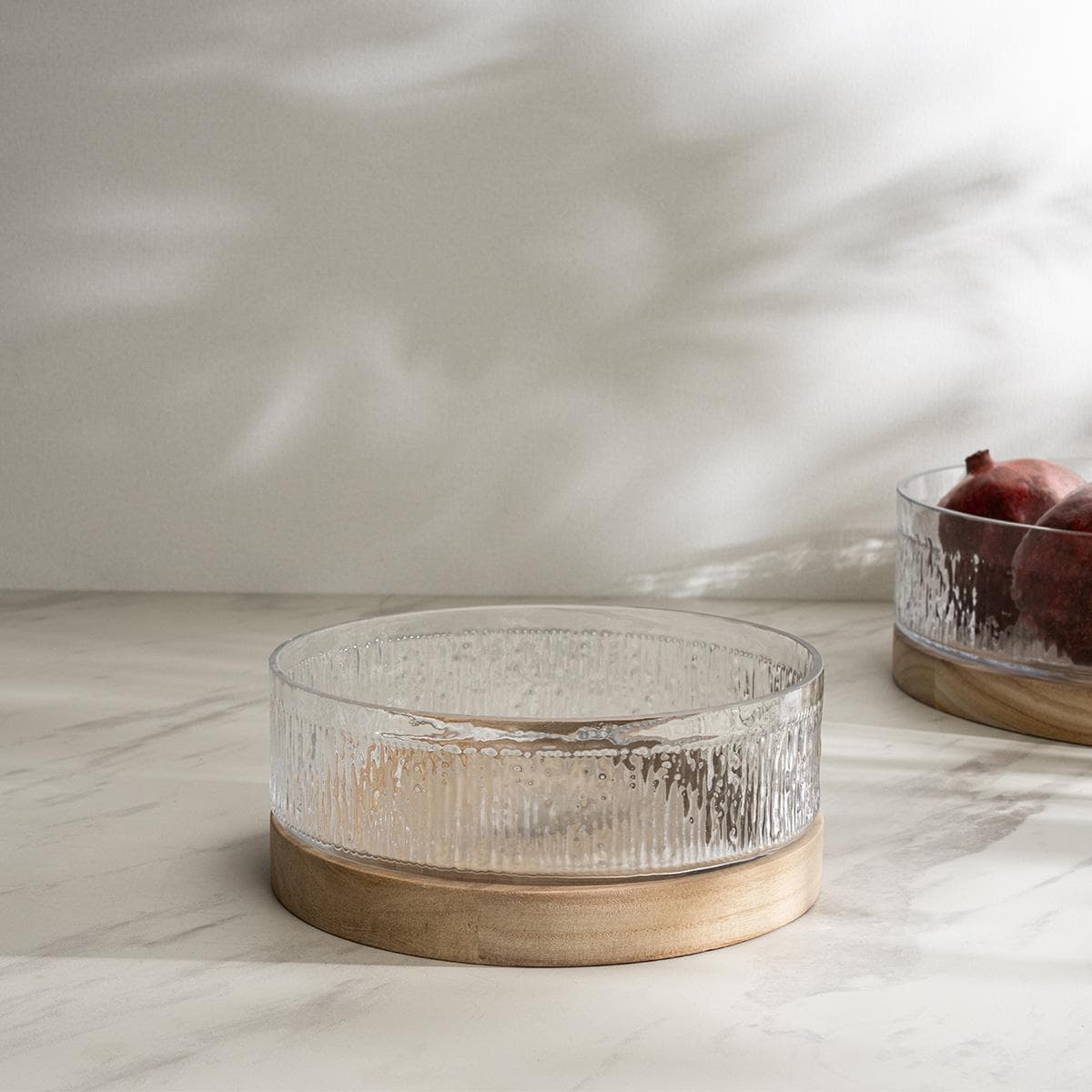 وعاء زجاج دياز شفاف/بيج 20×10.5 سم