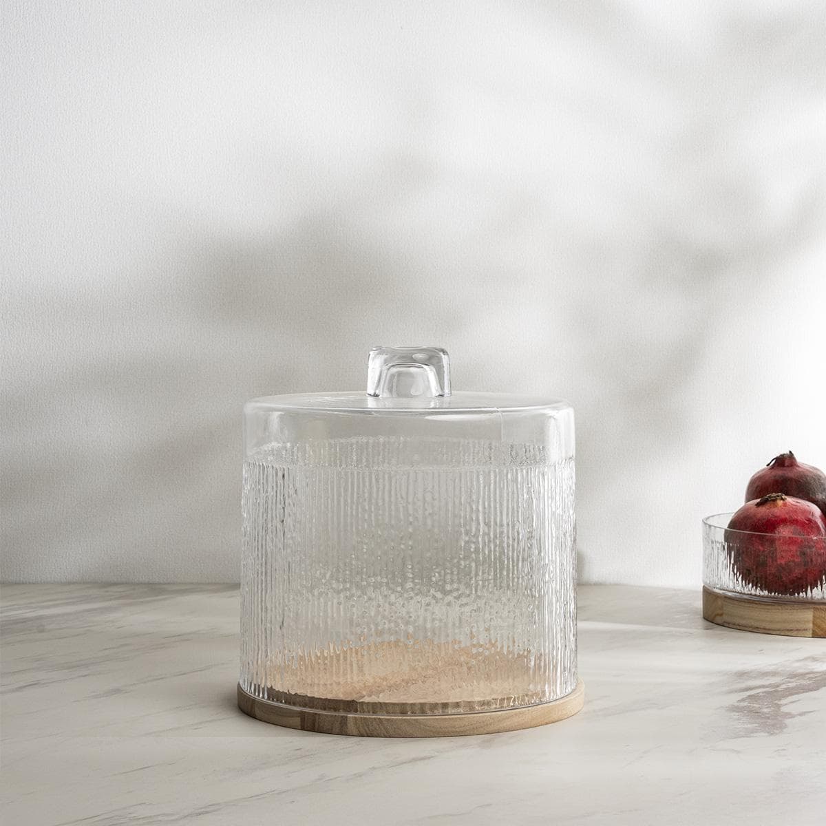 Diaz Cake Plate Clear/Beige 23.5X23.5 cm