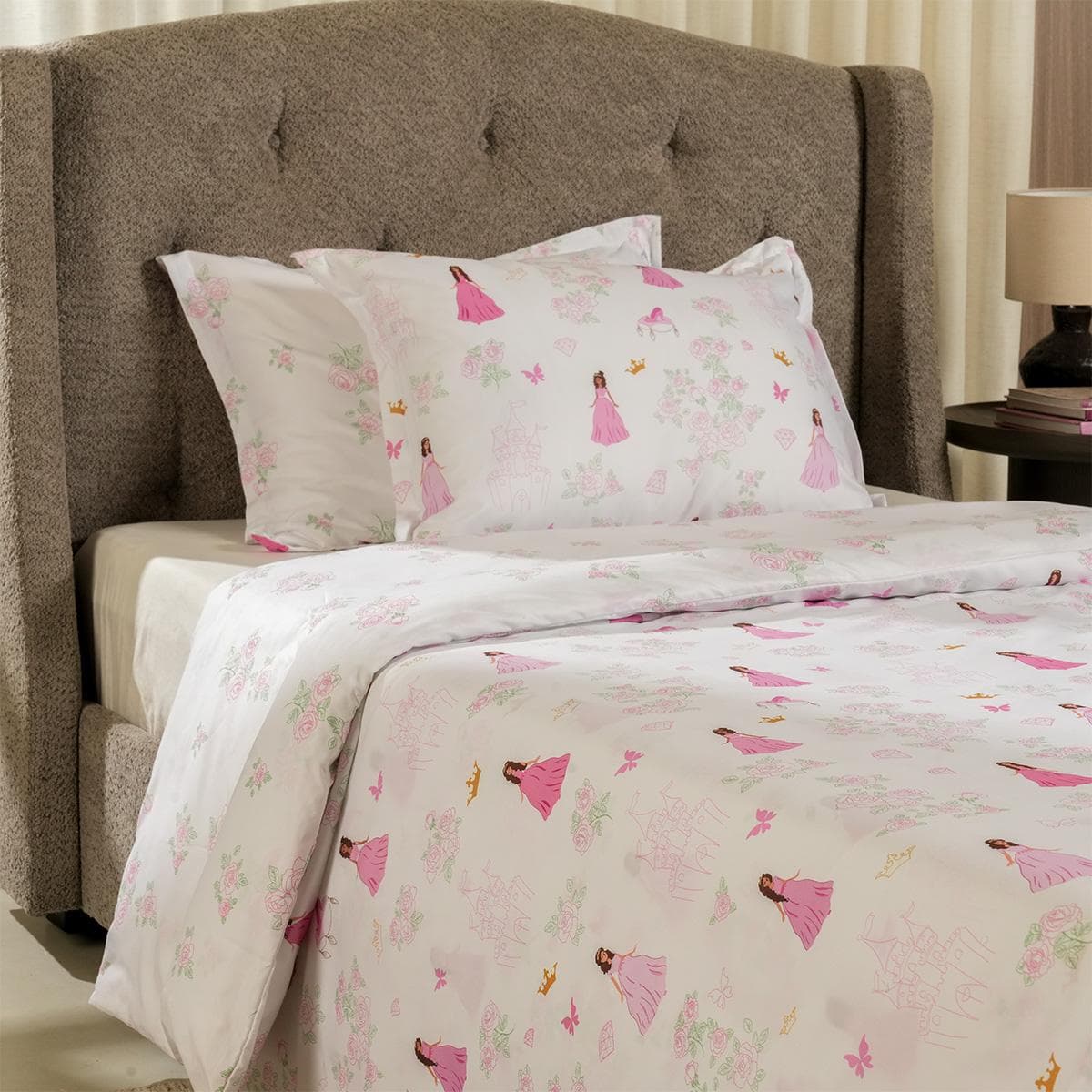 Princess Duvet Cover Set 3Pcs Pink 200X200 cm