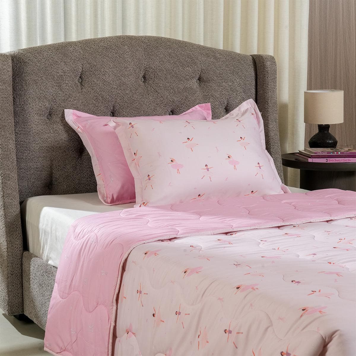 Ballerina Comforter Set 3Pcs Pink 180X220 cm