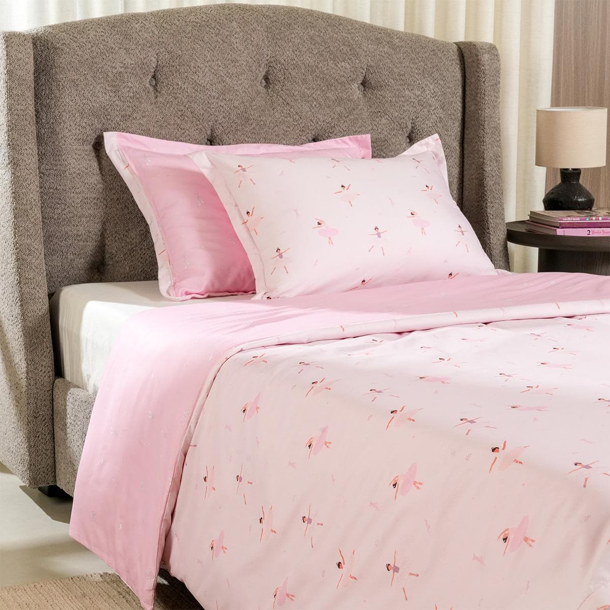 Ballerina Duvet Cover Set 3Pcs Pink 200X200 cm