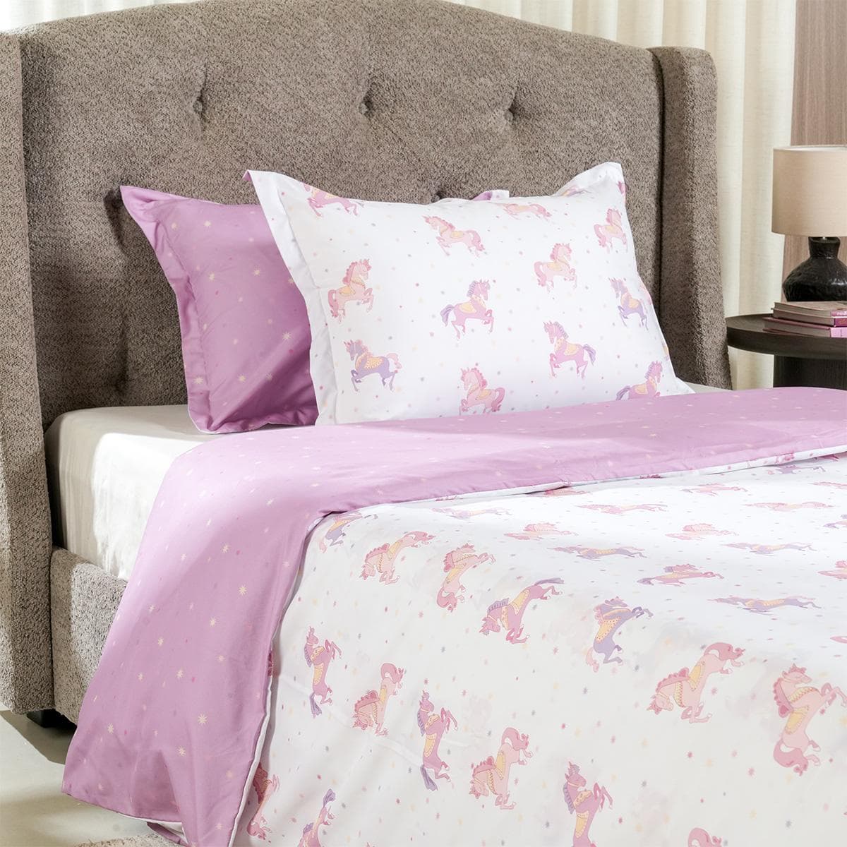 Unicorn Duvet Cover Set 3Pcs White 200X200 cm