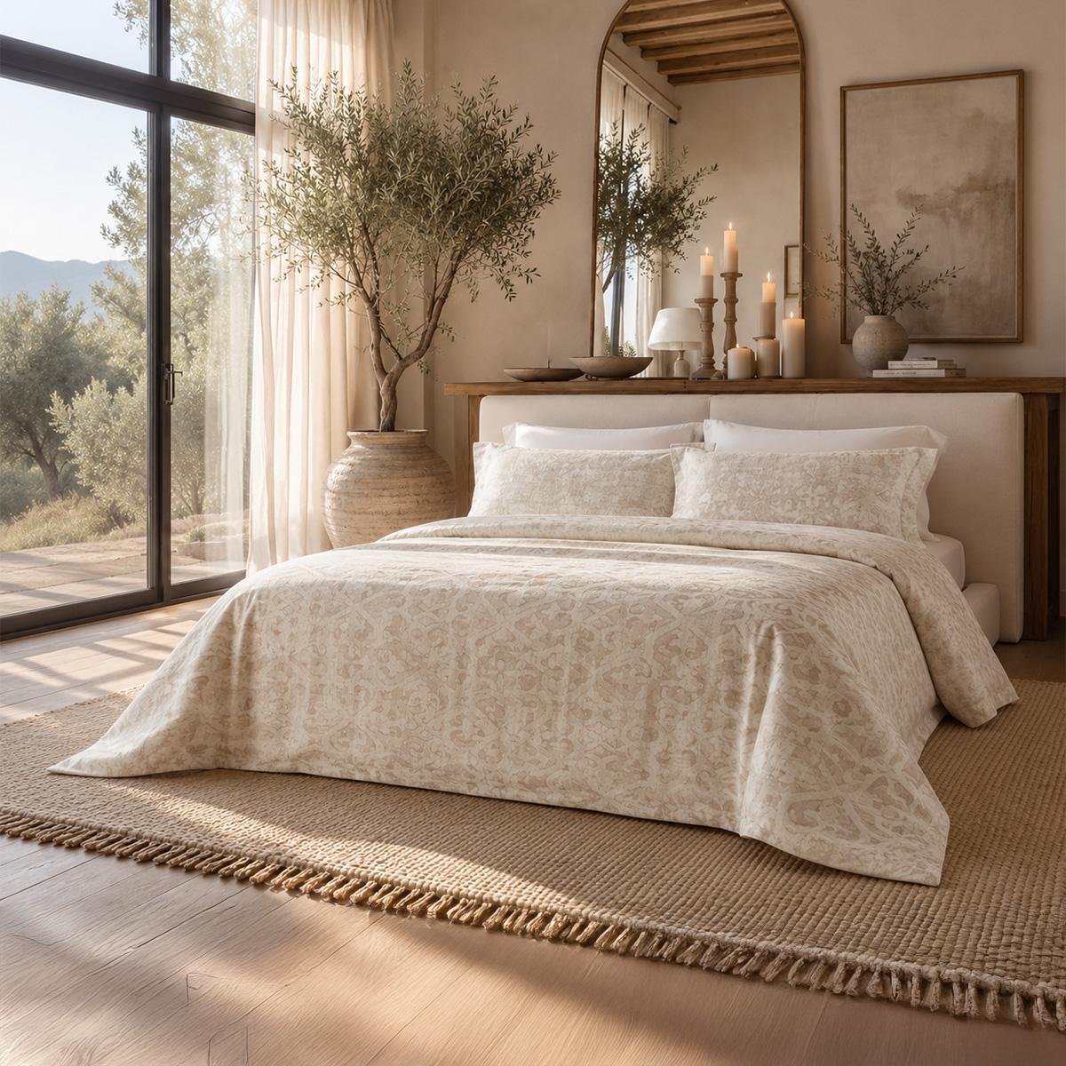 Hend Jacquard Duvet Cover Set 5Pcs Gold 260X240 cm