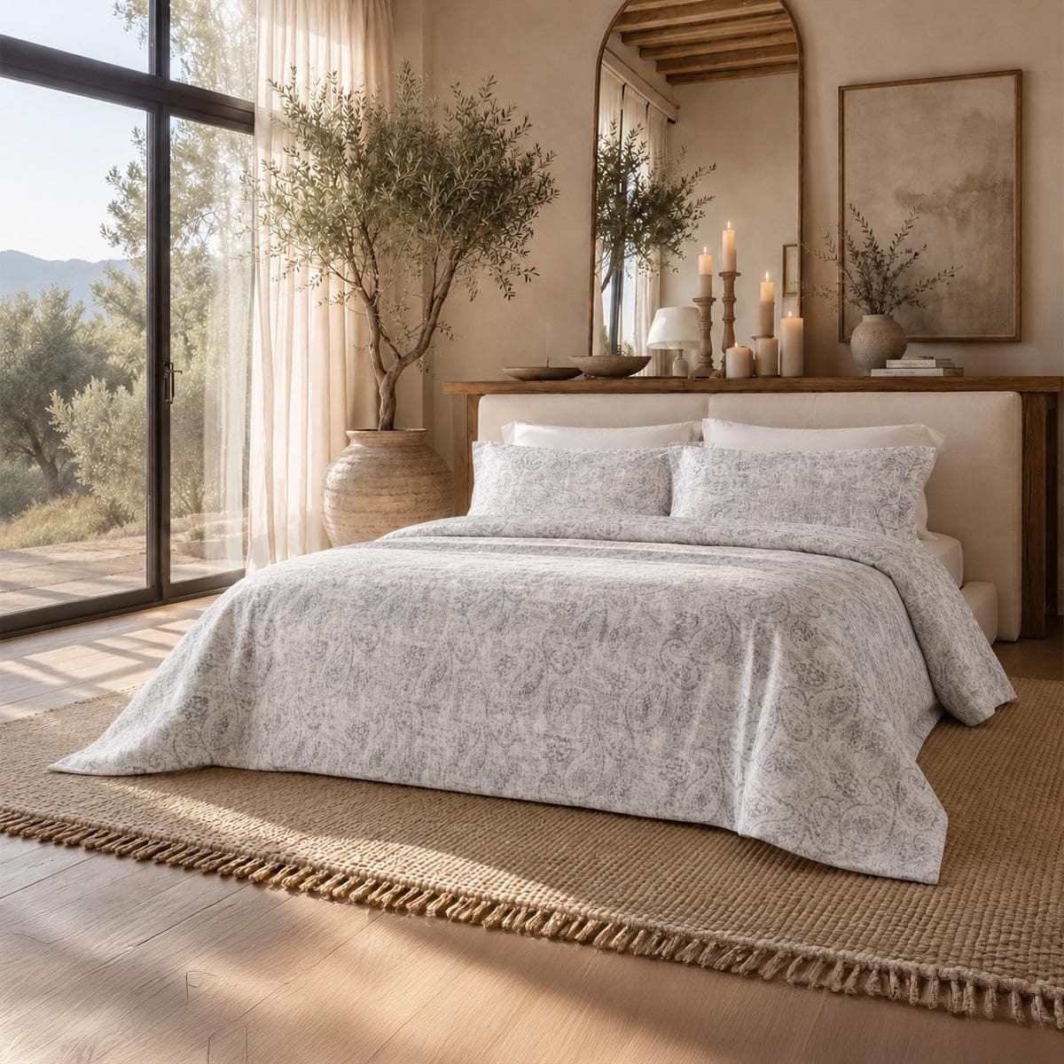 Swift Jacquard Duvet Cover Set 5Pcs Cream 260X240 cm