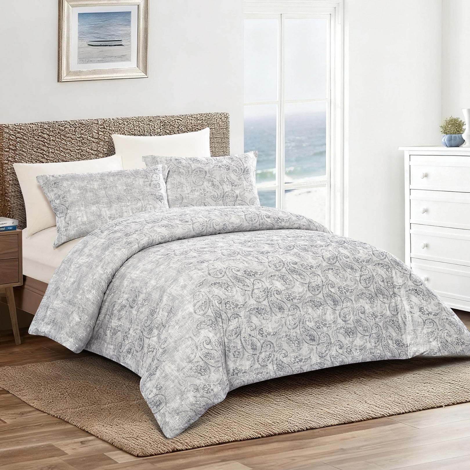 Swift Jacquard Duvet Cover Set 5Pcs Cream 240X220 cm