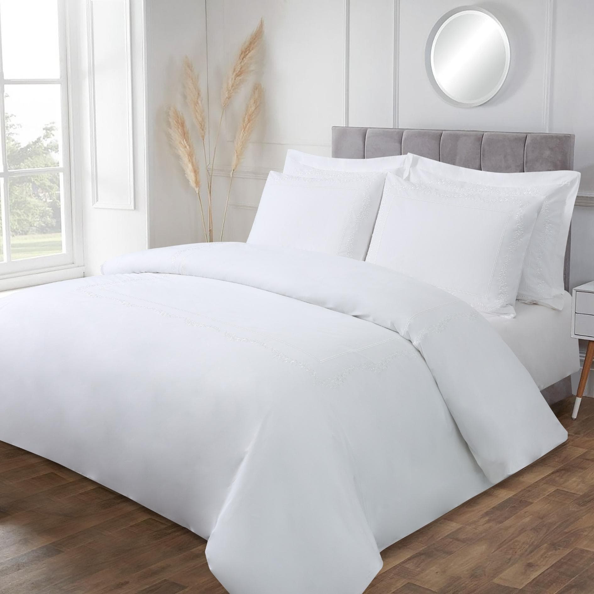 Anjie Embroidered Duvet Cover Set 3Pcs White 240X260 cm