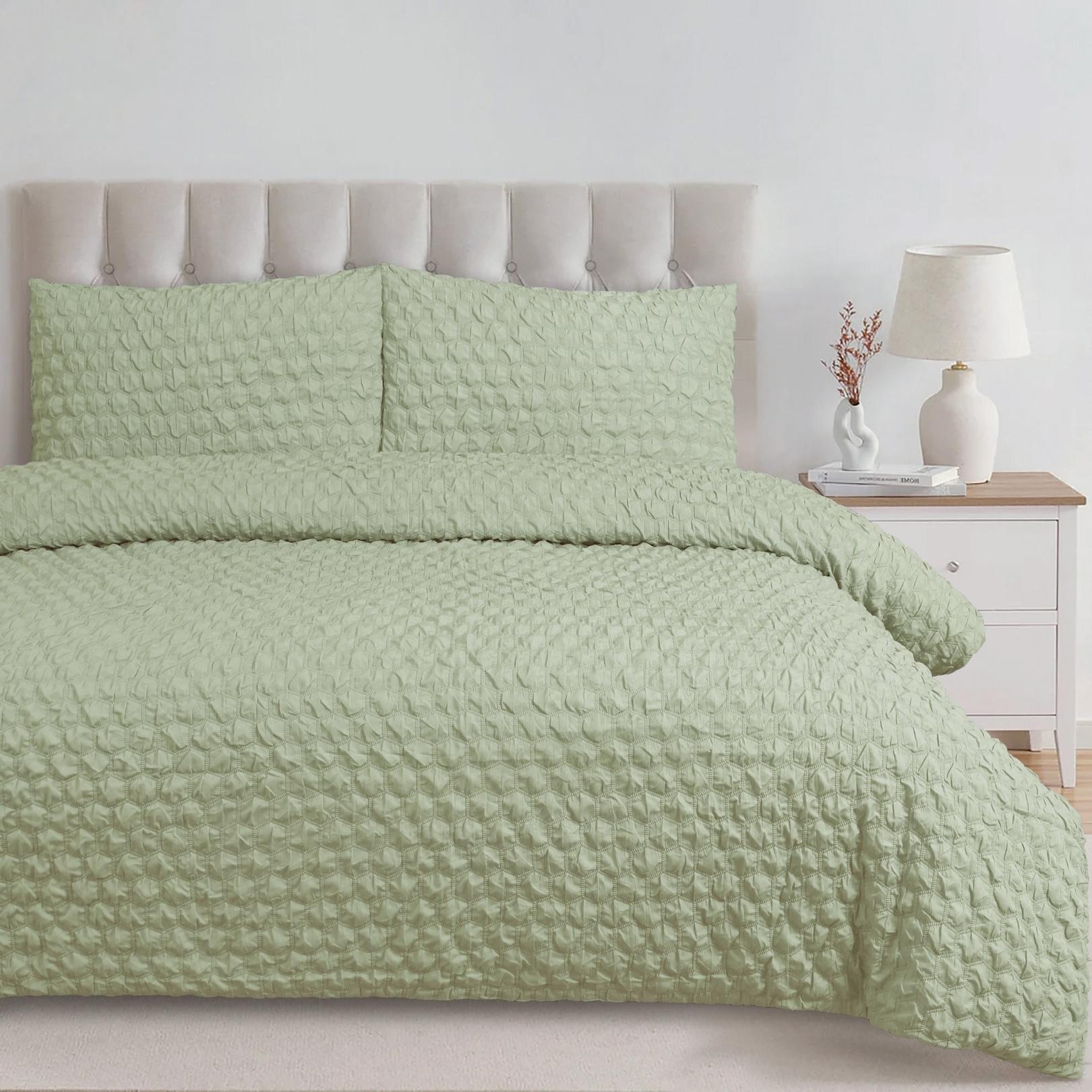 Lina Jacquard Duvet Cover Set 3Pcs Sage 220X240 cm