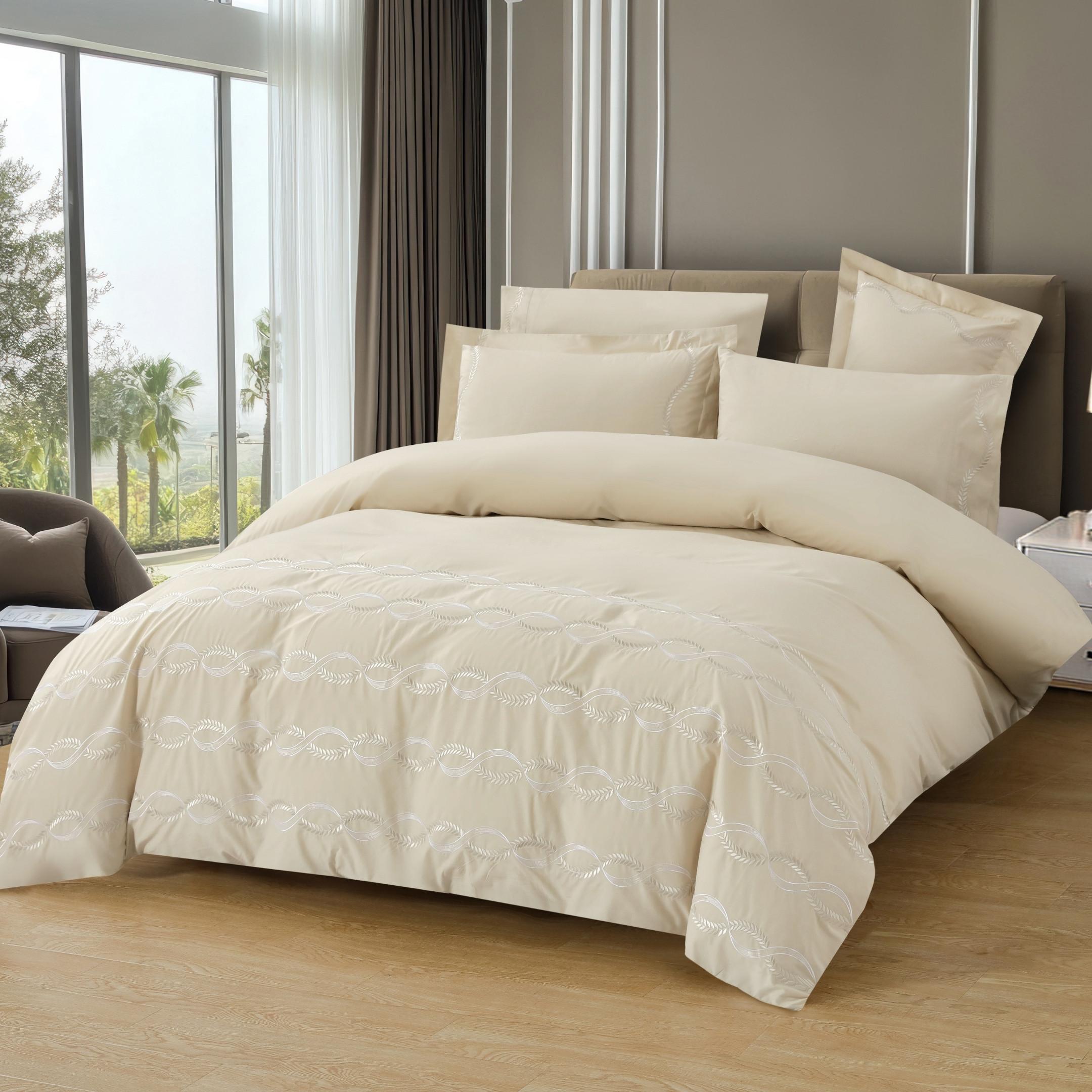 Juris Embroidered Duvet Cover Set 5Pcs Grey 240X260 cm