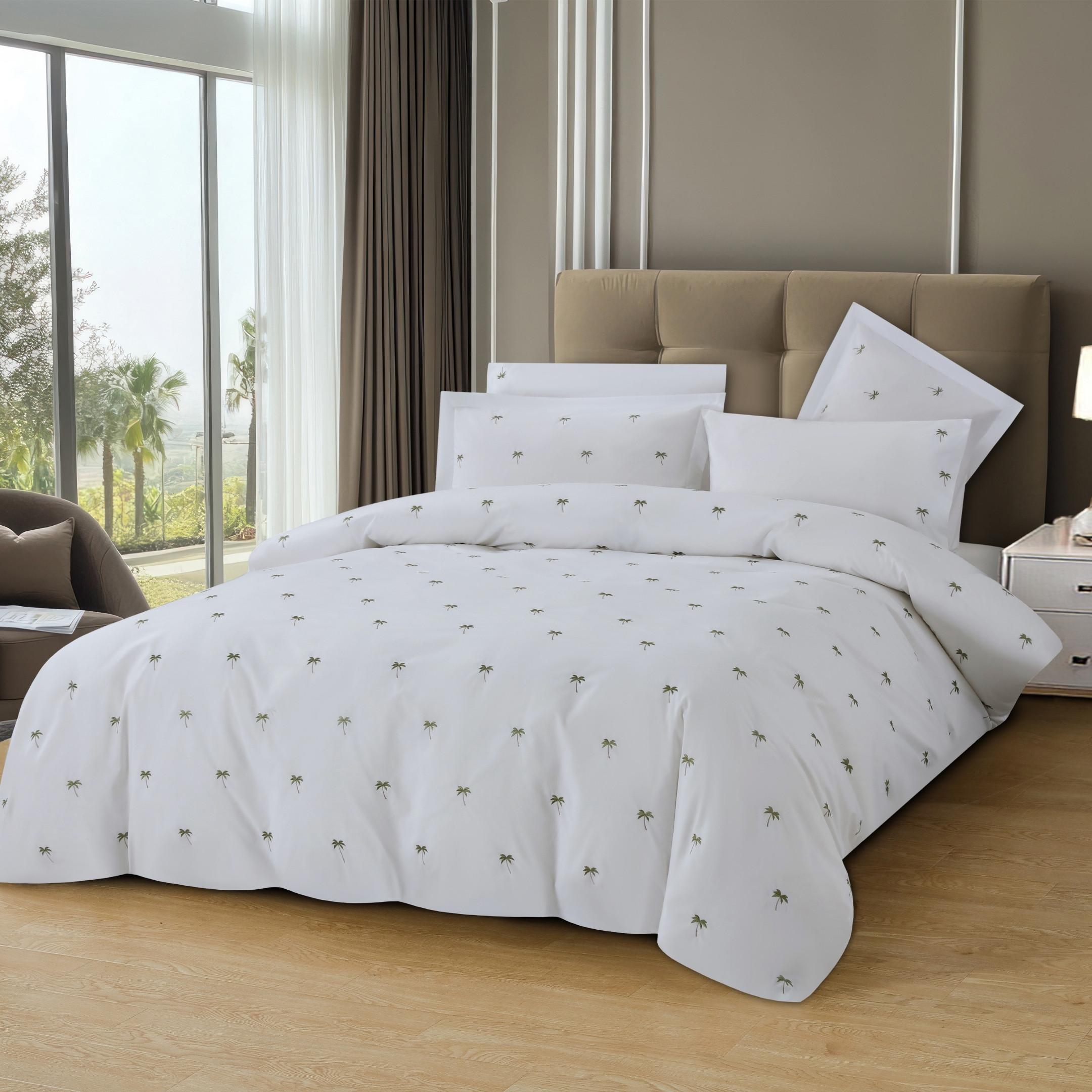Palma Embroidered Duvet Cover Set 5Pcs Green 220X240 cm