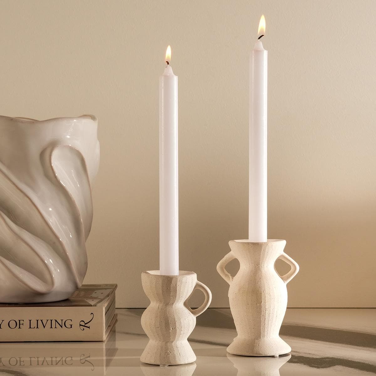Diya Dinner Candles Set 4Pcs White