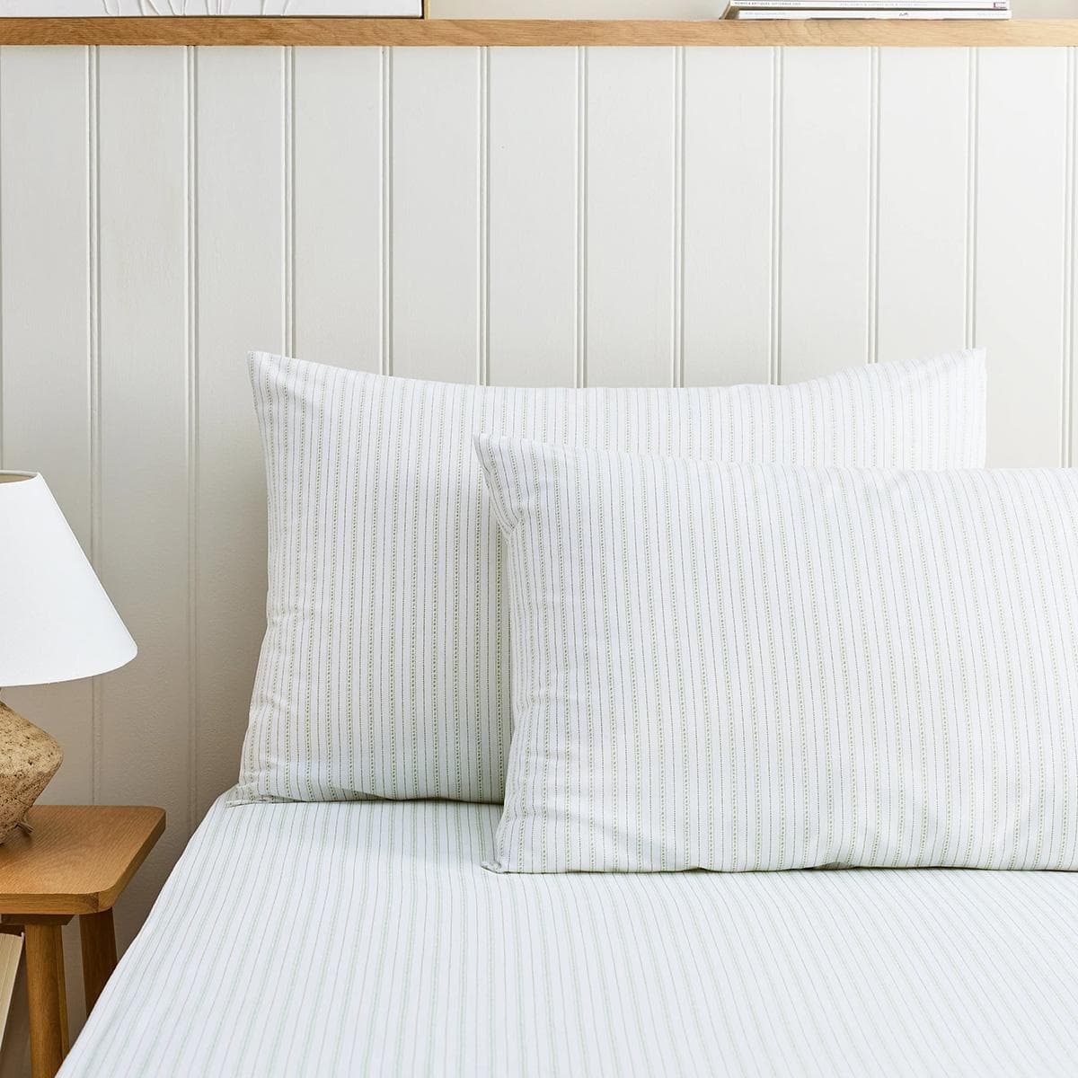 Eleanor Stripe Pillowcase Set 2Pcs Sage 50X75 cm