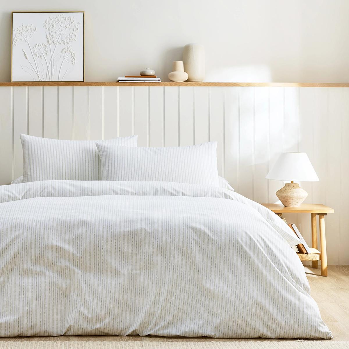 Eleanor Stripe Comforter Set 2Pcs Sage 160X220 cm
