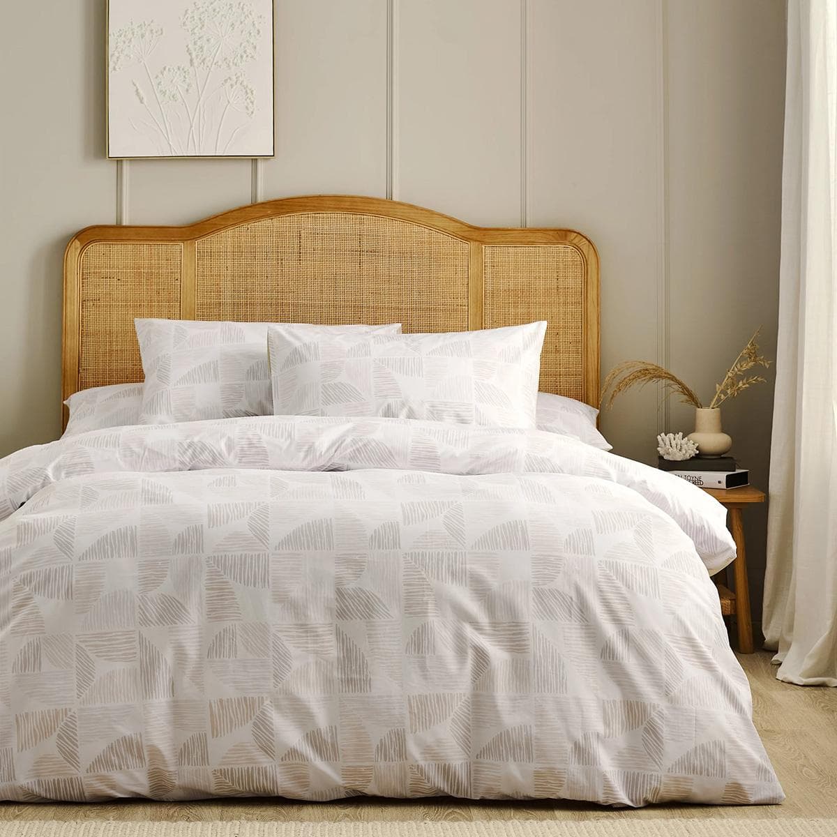 Dune Printed Comforter Set 2Pcs Grey 160X220 cm