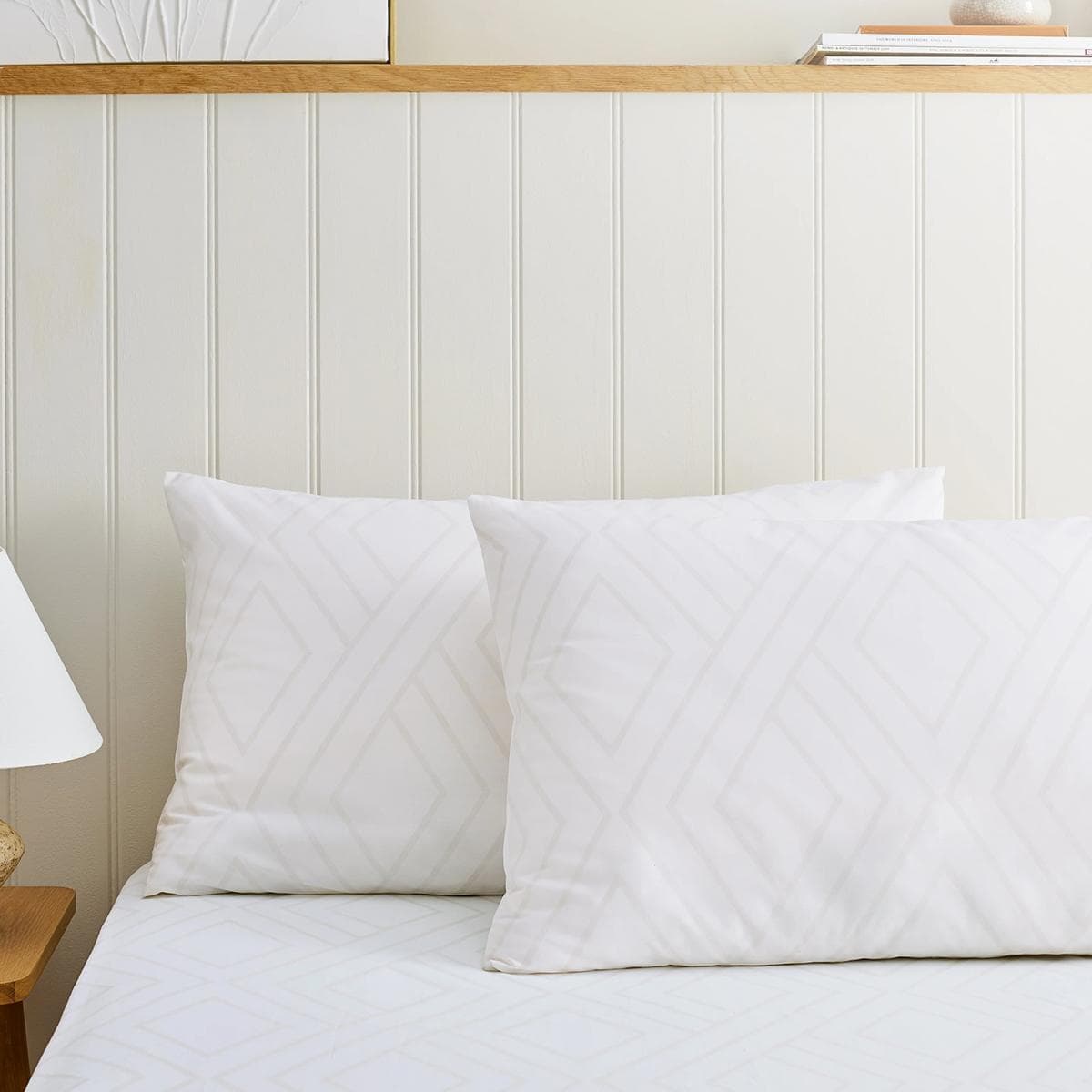 Lattice Pillowcase Set 2Pcs Natural 50X75 cm