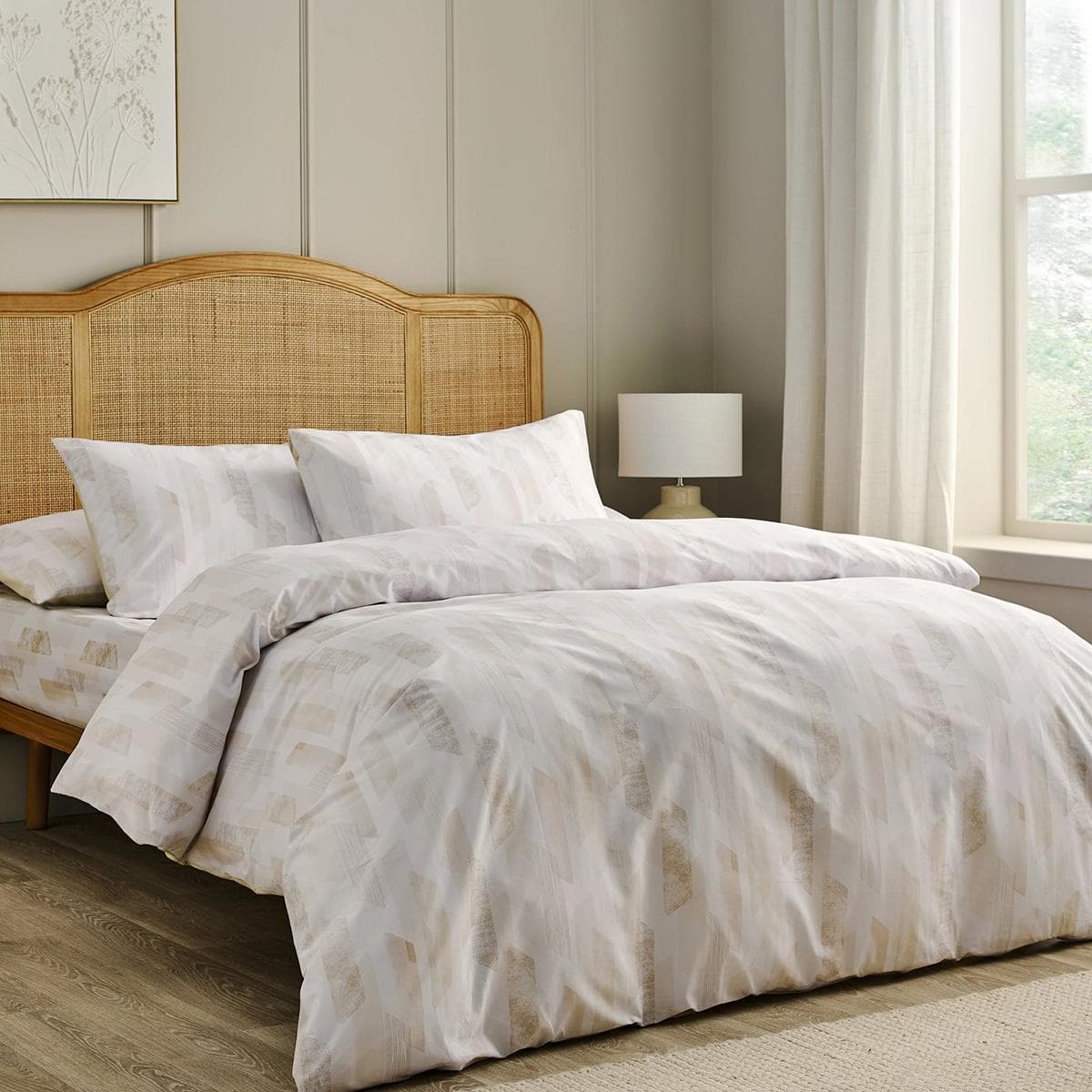 Aspen Printed Duvet Cover Set 3Pcs Natural 240X260 cm