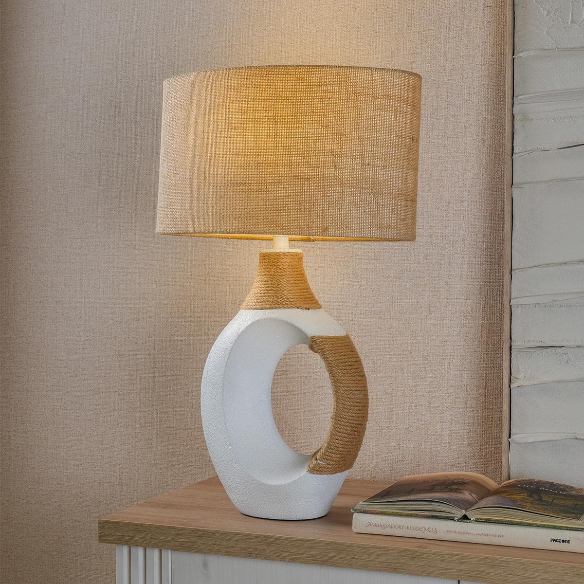 Ken Table Lamp Beige/White Height 70 cm